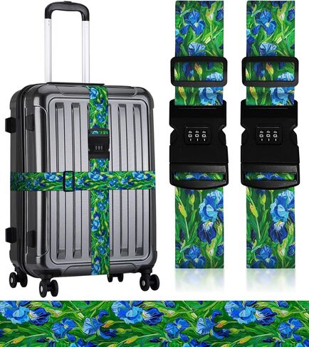 Luggage Straps for Suitcases Travel Belt Luggage Band with Lock Heavy Duty Traveling Luggage Identifier Wave Cute Women Girls Unique Accesory Personalized in Saudi Arabia
