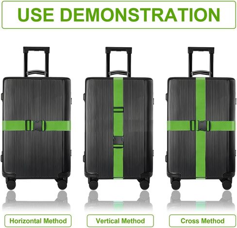 Luggage Straps Suitcase Belt Travel Accessories,Luggage Belt Strap TSA Approved, Travel Straps for Luggage Security Luggage Belt Strap 4 Pack, Green in Saudi Arabia