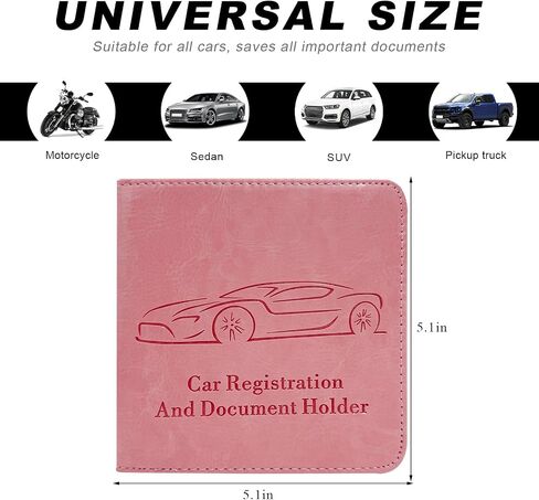 Car Registration and Insurance Card Holder, Leather Car Document Holder Glove Compartment Organizer, Vehicle Wallet Case Glove Box Organizer for Women Men, Car Accessories (Purple) in Saudi Arabia