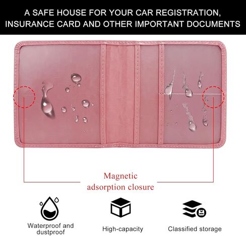Car Registration and Insurance Card Holder, Leather Car Document Holder Glove Compartment Organizer, Vehicle Wallet Case Glove Box Organizer for Women Men, Car Accessories (Purple) in Saudi Arabia