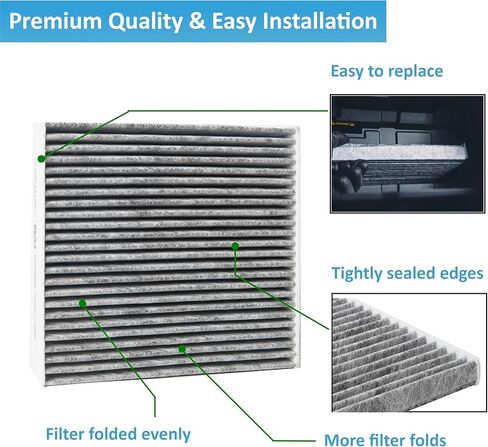 Cabin Air Filter - for Toyota 4 Runner Avalon Camry Corolla iM Highlander Land Cruiser Matrix Mirai Prius C V RAV4 Sequoia Sienna Tundra Venza Yaris 4Runner BCF10285-2 in Saudi Arabia