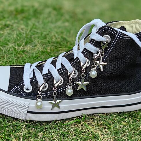 Shoelace Charm for Sneakers, Goth Shoe Charms Chain for Canvas Shoes Boot Keychain Bag DIY Punk Shoe Accessory Decorations Clip for Girls Women in Saudi Arabia