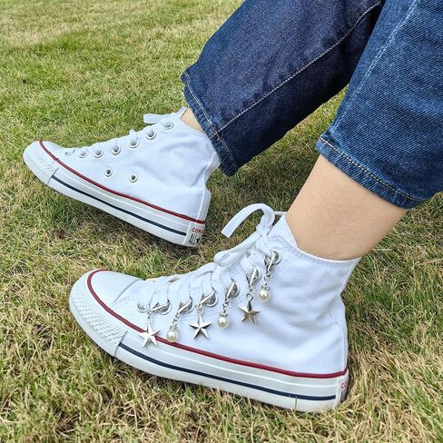 Shoelace Charm for Sneakers, Goth Shoe Charms Chain for Canvas Shoes Boot Keychain Bag DIY Punk Shoe Accessory Decorations Clip for Girls Women in Saudi Arabia