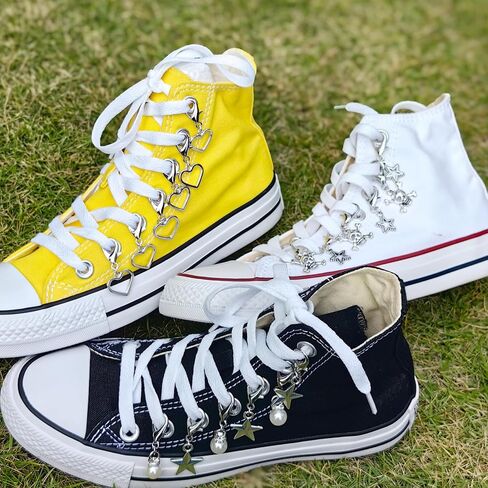 Shoelace Charm for Sneakers, Goth Shoe Charms Chain for Canvas Shoes Boot Keychain Bag DIY Punk Shoe Accessory Decorations Clip for Girls Women in Saudi Arabia