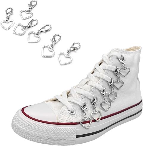 Shoelace Charm for Sneakers, Goth Shoe Charms Chain for Canvas Shoes Boot Keychain Bag DIY Punk Shoe Accessory Decorations Clip for Girls Women in Saudi Arabia