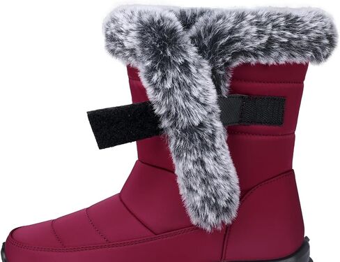 SHIBEVER Waterproof Winter Boots for Women: Snow Mid Calf Fur Lined Warm Women Boot Outdoor Resistant Booties in Saudi Arabia