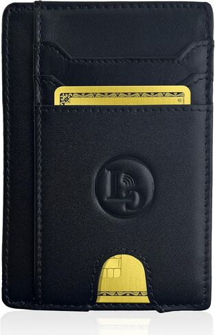 Slim Genuine Leather Card Holder for Men and Women – RFID Blocking Wallet – Stylish and Compact Credit Card Protector – Ideal Minimalist Wallet – Perfect for Birthdays or Christmas in Saudi Arabia