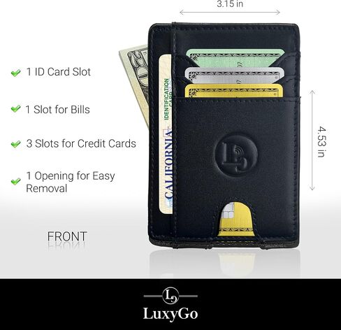Slim Genuine Leather Card Holder for Men and Women – RFID Blocking Wallet – Stylish and Compact Credit Card Protector – Ideal Minimalist Wallet – Perfect for Birthdays or Christmas in Saudi Arabia
