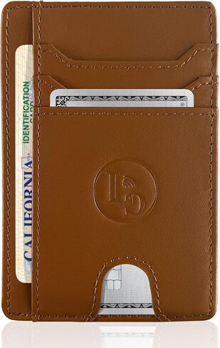 Slim Genuine Leather Card Holder for Men and Women – RFID Blocking Wallet – Stylish and Compact Credit Card Protector – Ideal Minimalist Wallet – Perfect for Birthdays or Christmas in Saudi Arabia