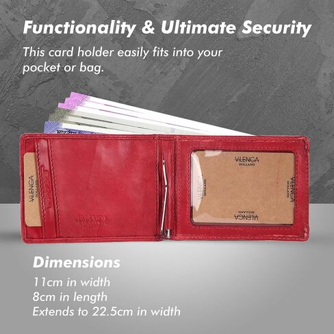 Unisex Genuine Leather RFID-Blocking Card Holder: Sleek Design for Style, Functionality & Ultimate Security (Red) in Kuwait