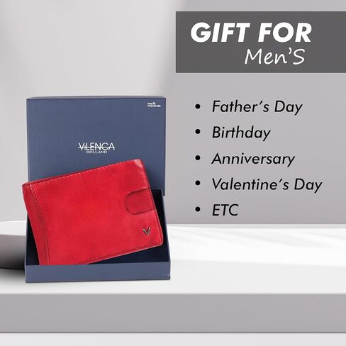 Unisex Genuine Leather RFID-Blocking Card Holder: Sleek Design for Style, Functionality & Ultimate Security (Red) in Kuwait