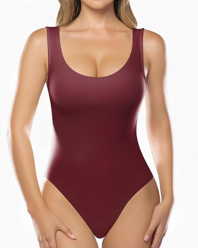 MANGOPOP Women's Tank Tops Body Suits Sexy Backless Round Neck Sleeveless Bodysuits for Women in Saudi Arabia