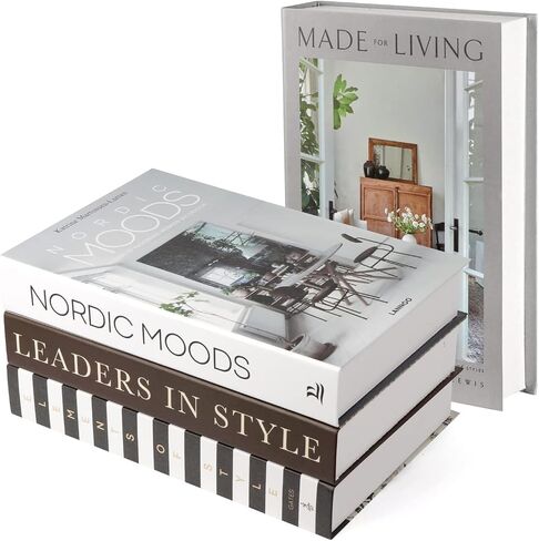 4 Pcs Decorative Books for Home Decor: Faux Books Set for Stylish Home Decor Coffee Tables Decor in Kuwait