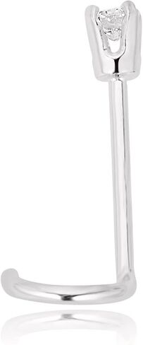 AVORA 14K Yellow/White Gold Diamond Nose Ring Body Jewelry (22 Gauge) in Saudi Arabia