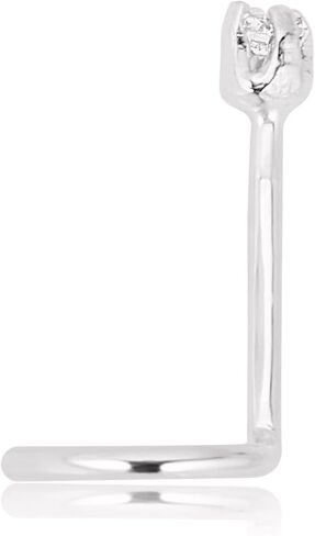 AVORA 14K Yellow/White Gold Diamond Nose Ring Body Jewelry (22 Gauge) in Saudi Arabia