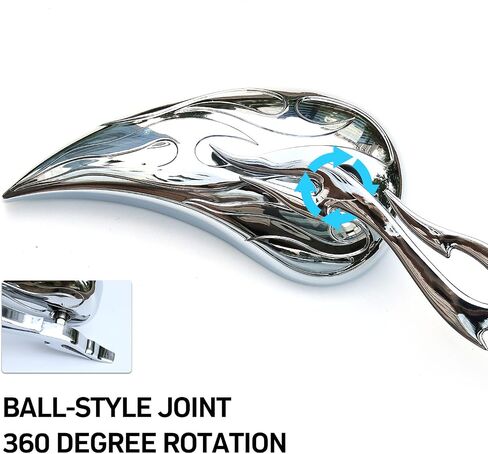 Motorcycle Side Mirrors Chrome - 8mm Handlebar Dual Sport Mirrors, Double Takes Powersports Mirrors Compatible with Honda Grom, Shadow, Suzuki, Harley Davidson, Scooter, Street Bike, Motorbike in Saudi Arabia