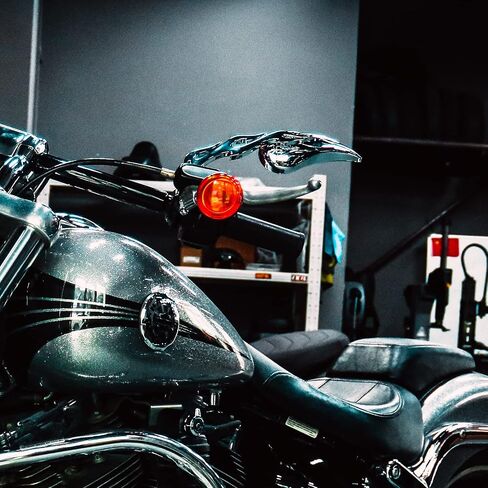 Motorcycle Side Mirrors Chrome - 8mm Handlebar Dual Sport Mirrors, Double Takes Powersports Mirrors Compatible with Honda Grom, Shadow, Suzuki, Harley Davidson, Scooter, Street Bike, Motorbike in Saudi Arabia