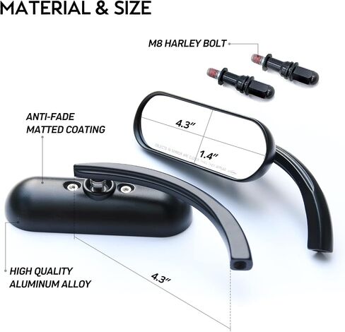 Motorcycle Side Mirrors Chrome - 8mm Handlebar Dual Sport Mirrors, Double Takes Powersports Mirrors Compatible with Honda Grom, Shadow, Suzuki, Harley Davidson, Scooter, Street Bike, Motorbike in Saudi Arabia