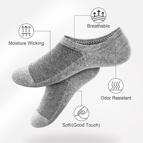 جوارب SIXDAYSOX للرجال بدون عرض 8 أزواج جوارب قطنية غير مرئية منخفضة القطع جوارب قصيرة غير قابلة للانزلاق مقاس 5-8/9-11/12-14 in Kuwait