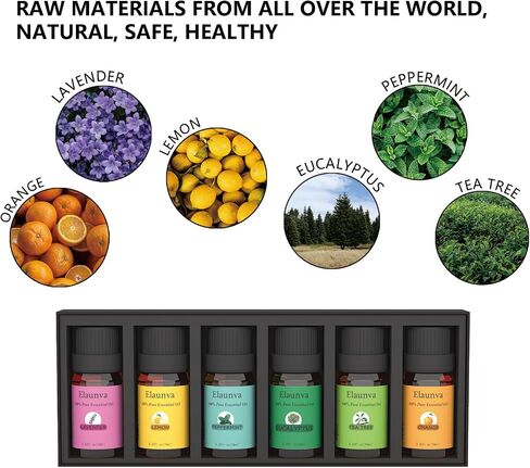 Essential Oils Set,100% Pure Natural,6 Scents,10ml Each,for Aromatherapy/Fragrance/Gift,Aroma Therapy Oil(Tea Tree,Eucalyptus,Lavender,Orange,Peppermint,Lemon),0.33Fl Oz*6-Pack of Basic Set in Saudi Arabia