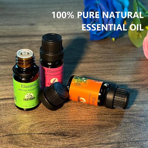 Essential Oils Set,100% Pure Natural,6 Scents,10ml Each,for Aromatherapy/Fragrance/Gift,Aroma Therapy Oil(Tea Tree,Eucalyptus,Lavender,Orange,Peppermint,Lemon),0.33Fl Oz*6-Pack of Basic Set in Saudi Arabia