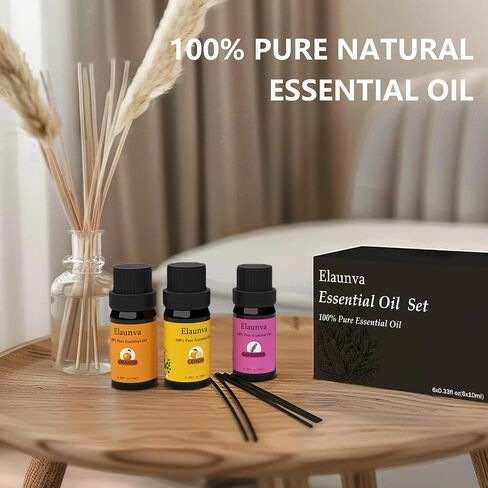 Essential Oils Set,100% Pure Natural,6 Scents,10ml Each,for Aromatherapy/Fragrance/Gift,Aroma Therapy Oil(Tea Tree,Eucalyptus,Lavender,Orange,Peppermint,Lemon),0.33Fl Oz*6-Pack of Basic Set in Saudi Arabia