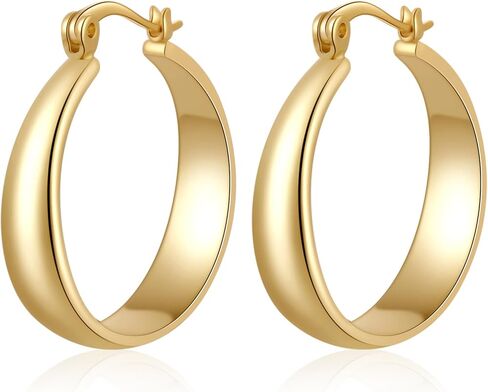 ToHeart 14k Gold Hoop Earrings for Womens Rectangle Hoop Earrings Gold Plated Small Hoops in Saudi Arabia