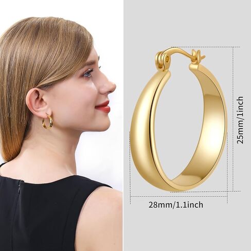 ToHeart 14k Gold Hoop Earrings for Womens Rectangle Hoop Earrings Gold Plated Small Hoops in Saudi Arabia