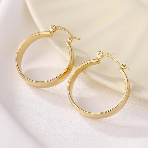 ToHeart 14k Gold Hoop Earrings for Womens Rectangle Hoop Earrings Gold Plated Small Hoops in Saudi Arabia