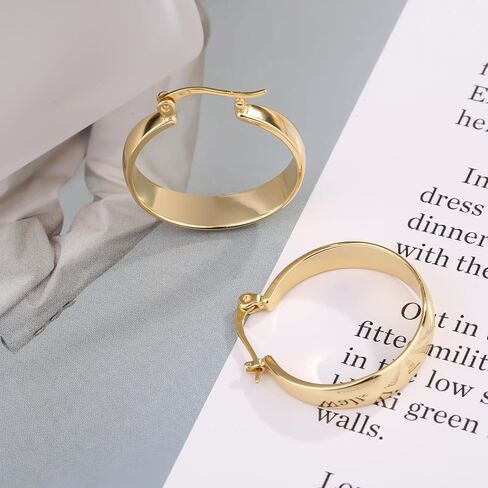 ToHeart 14k Gold Hoop Earrings for Womens Rectangle Hoop Earrings Gold Plated Small Hoops in Saudi Arabia