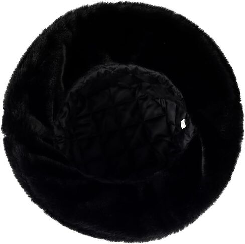 Winter Faux Fur Bucket Hat, Fluffy Fuzzy Warm Hats, Plush Fisherman Cap, Furry Puffy Hats for Women in Kuwait