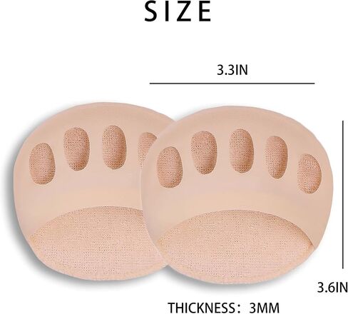Honeycomb Fabric Forefoot Pads Breathable Soft Ball of Foot Cushion Pads, Invisible Women's Half Liner Socks Mat for Flats High Heels (5Pairs(3beige-2black)) in Saudi Arabia