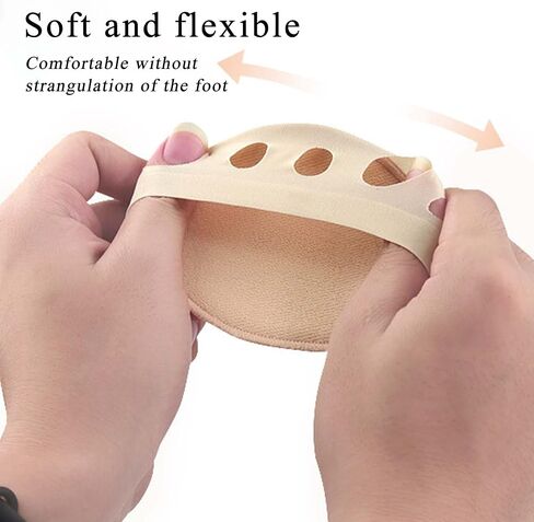 Honeycomb Fabric Forefoot Pads Breathable Soft Ball of Foot Cushion Pads, Invisible Women's Half Liner Socks Mat for Flats High Heels (5Pairs(3beige-2black)) in Saudi Arabia