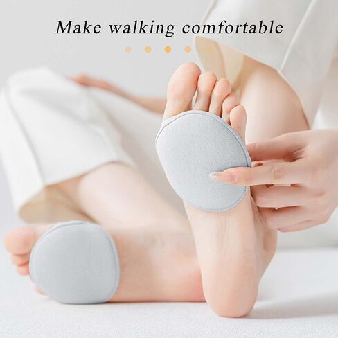 Honeycomb Fabric Forefoot Pads Breathable Soft Ball of Foot Cushion Pads, Invisible Women's Half Liner Socks Mat for Flats High Heels (5Pairs(3beige-2black)) in Saudi Arabia