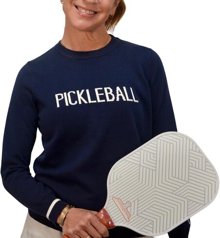 Pickleball Sweater | Pickleball Long Sleeve | Pickleball Gifts | Embroidered Paddle Design | Pickleball in Saudi Arabia