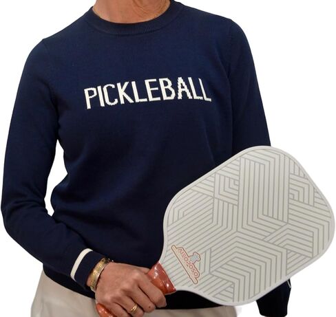 Pickleball Sweater | Pickleball Long Sleeve | Pickleball Gifts | Embroidered Paddle Design | Pickleball in Saudi Arabia