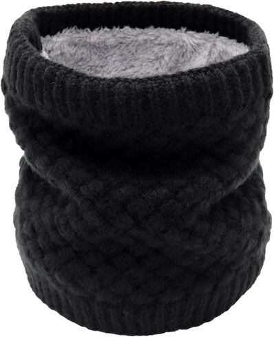 Winter Fleece Lined Knitted Neck Warmer Scarf Neck Gaiter for Women Mens Teens in Kuwait