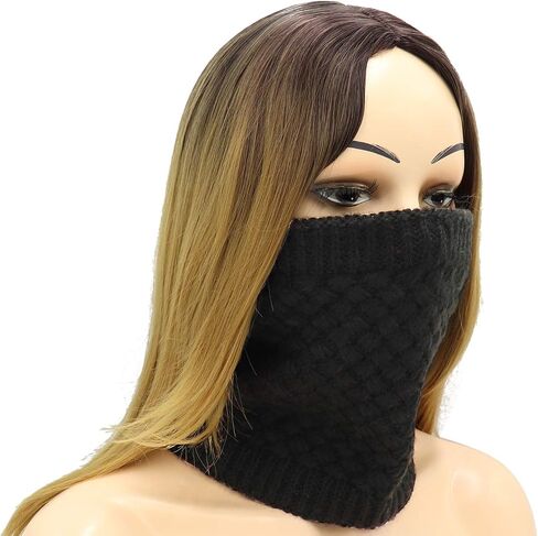 Winter Fleece Lined Knitted Neck Warmer Scarf Neck Gaiter for Women Mens Teens in Kuwait