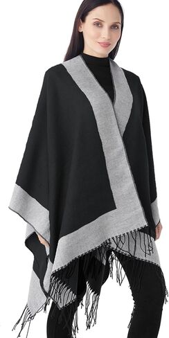 Poncho Shawl Wraps for Women, Women's Soft Warm Ponchos Sweaters Open Front Travel Poncho Cape for fall winter Spring in Saudi Arabia