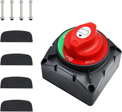 Battery Disconnect Switch 12-48V On/Off High Current Battery Master Cut Shut Off Isolator Switch for Truck Car Vehicle RV Marine Boat Yacht in Kuwait