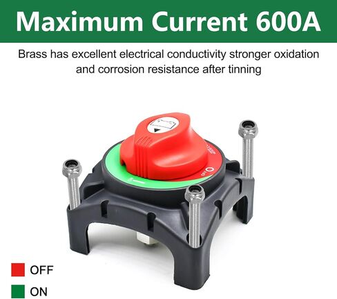 Battery Disconnect Switch 12-48V On/Off High Current Battery Master Cut Shut Off Isolator Switch for Truck Car Vehicle RV Marine Boat Yacht in Kuwait