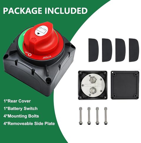 Battery Disconnect Switch 12-48V On/Off High Current Battery Master Cut Shut Off Isolator Switch for Truck Car Vehicle RV Marine Boat Yacht in Kuwait