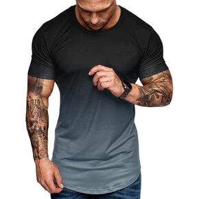 rrhss Mens Muscle Gym T-Shirts Short Sleeve Workout Athletic Bodybuilding Cotton Tee