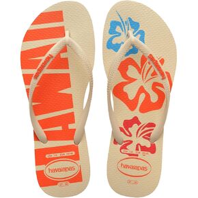 Havaianas for Women - Slim Postcard USA Flip Flops - Sunset Orange - 9/10