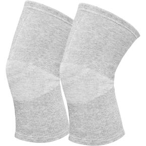 Bamboo Charcoal Knee Sleeve - Bamboo Knee Brace Bamboo Compression Knee Sleeve -Elastic Warm Knee Brace Bmboo Knee Sleeve for Arthritis (Gray, Large)