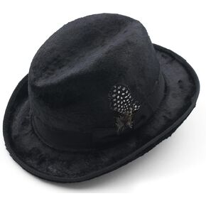 LIDHAY Classic Felt Trilby Hat Womens Mens Short Brim Fedora Hat Jazz Hat Manhattan Fedora Hat for Unisex