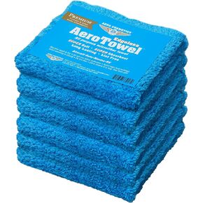 Aero Cosmetics - All-Purpose Premium Edgeless Microfiber Cleaning Towels (6-Pack) - Highly Absorbent, Lint-Free, Car, RV, Motorcycle, Kitchens, Bathrooms