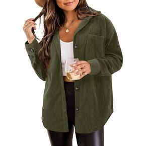 جاكيت ZOLUCKY للسيدات مقاس كبير وأكمام طويلة وأزرار سفلية وقمصان وبلوزات علوية in Kuwait