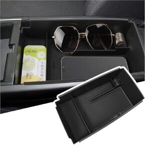 Center Console Organizer Compatible with 2021-2025 Kia K5 Accessories, Armrest Storage Box Glove Organizer Tray Secondary Insert with Coin and Sunglasses Holder
