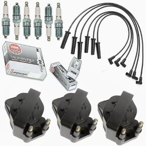 MCK 3 Ignition Coil Pack + 6 Spark Plugs Set+ Wireset Wires Replacement For Chevrolet Impala Monte Carlo Buick Chevrolet 88 98 3.8L V6 C849 DR39 5C1058 E530C D555